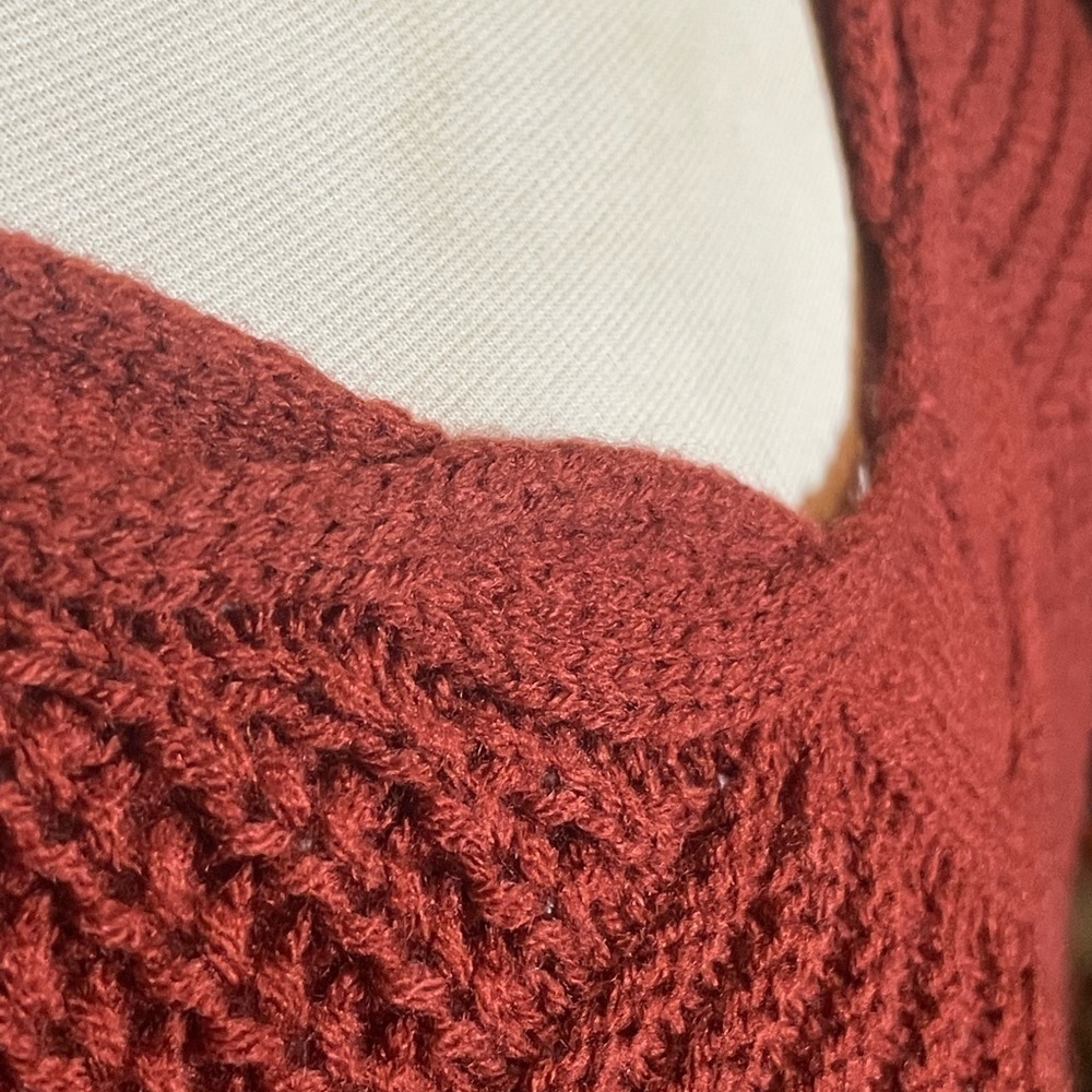 No Boundaries cable knit sweater with lattice back - Picture 3 of 9